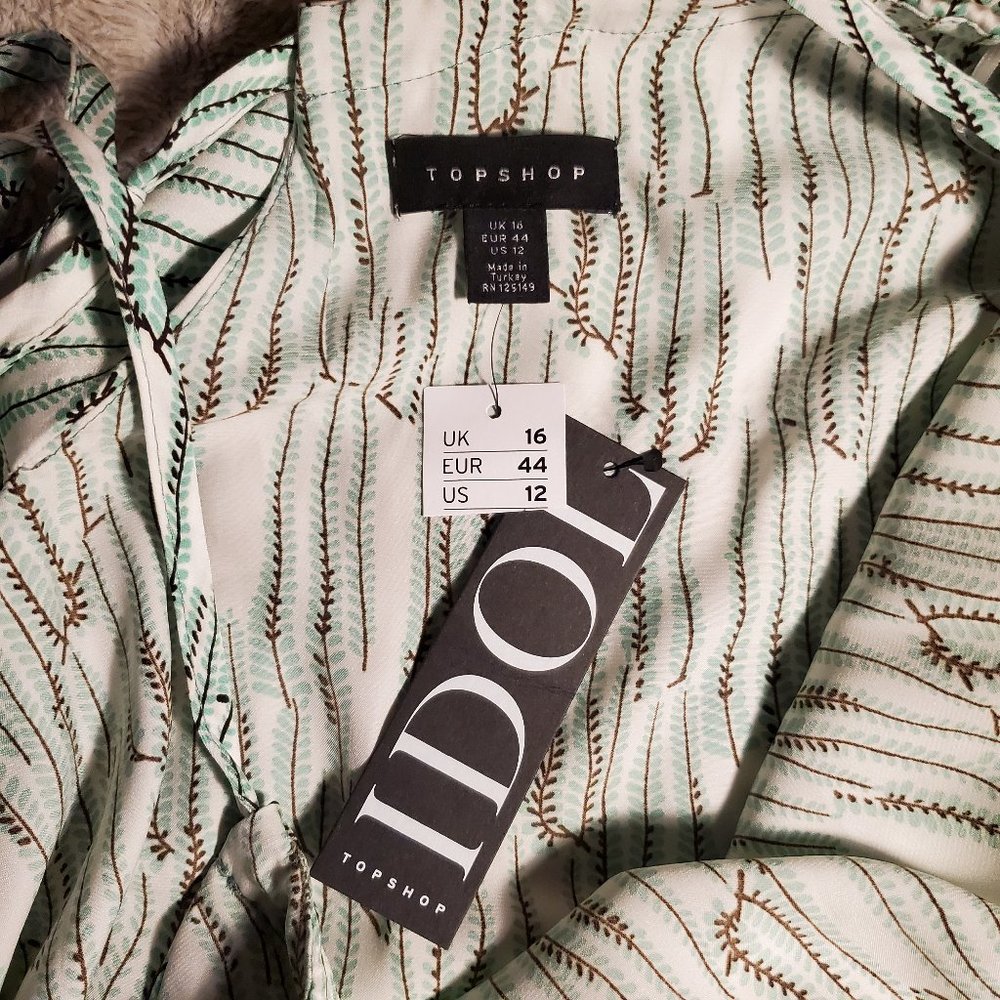 Topshop IDOL Vine Print Cami Size 12 - Picture 4 of 6